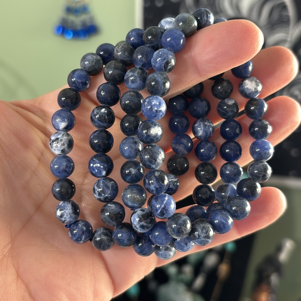Elegant Natural Sodalite Beaded Bracelet